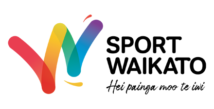 Sport Waikato logo with a colourful W symbol and the tagline “Hei painga mō te iwi.