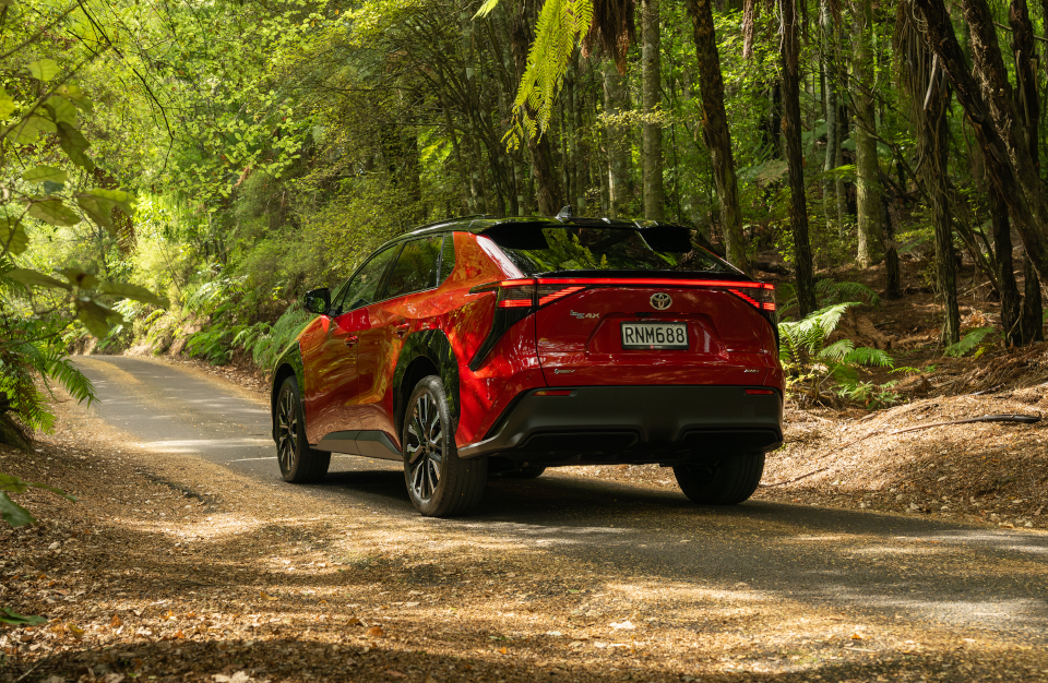 bZ4X motion red rear view